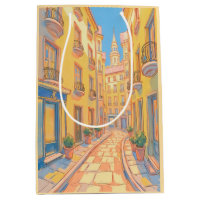 Sac cadeau d'Art Sunny European Street Travel