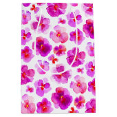 Moyen Sac cadeau d'art viola rose blanc d'aquarelle (Devant)