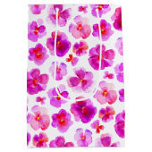 Moyen Sac cadeau d'art viola rose blanc d'aquarelle (Dos)