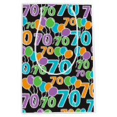 Moyen Sac cadeau de 70e anniversaire coloré (Devant)