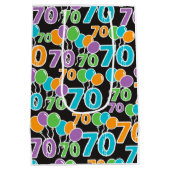 Moyen Sac cadeau de 70e anniversaire coloré (Dos)
