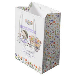 Moyen Sac cadeau de Baby shower de Hérisson de lavande