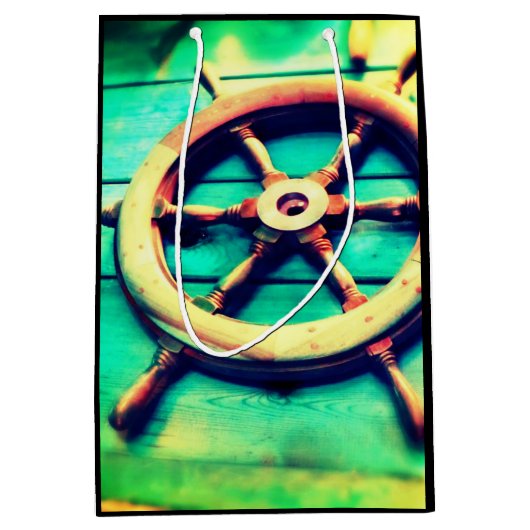 Moyen Sac cadeau de bateau Helm (Devant)