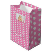 Moyen sac cadeau de chat rose (Devant Angle)
