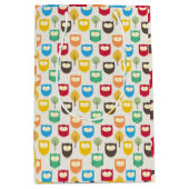 Moyen Sac cadeau de chouette de dessin multiple (Devant)