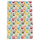 Moyen Sac cadeau de chouette de dessin multiple (Dos)