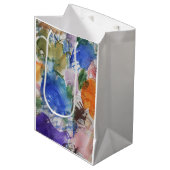 Moyen Sac cadeau de couleur Splash (Devant Angle)