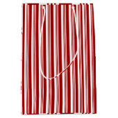 Moyen Sac cadeau de design Red White Peppermint Stripes (Devant)