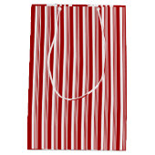 Moyen Sac cadeau de design Red White Peppermint Stripes (Dos)