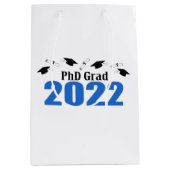 Moyen Sac cadeau de doctorat 2022 Grad (bleu) (Devant)