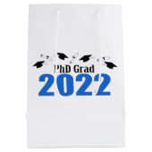 Moyen Sac cadeau de doctorat 2022 Grad (bleu) (Dos)