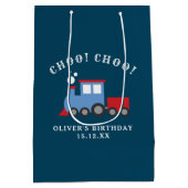 Moyen Sac cadeau de fête d'anniversaire du train (Dos)