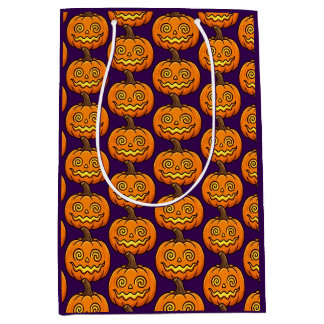 Moyen Sac Cadeau de Halloween Citrouille Flamboyante Mig