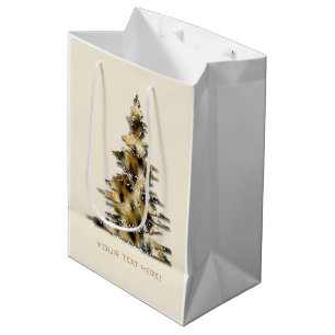 Moyen Sac cadeau de l'arbre de Noël Empreinte de léopard