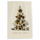 Moyen Sac cadeau de l'arbre de Noël Empreinte de léopard (Devant)