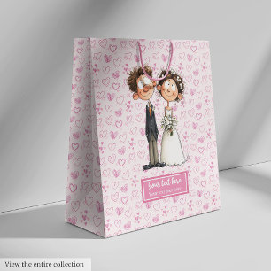 Moyen Sac cadeau de mariée Groom Aquarelle drôle
