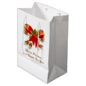 Moyen Sac cadeau de Noël Bow (Devant Angle)
