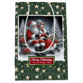 Moyen Sac cadeau de Noël classique avec la plus froide M (Devant)