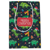 Moyen Sac cadeau de Noël Dinosaur (Devant)