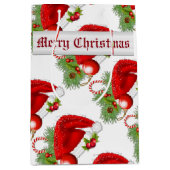 Moyen Sac cadeau de Noël Festive de Santa Hat (Devant)