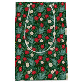 Moyen Sac cadeau de Noël Floral (Devant)