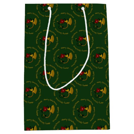 Moyen Sac cadeau de Noël Horn-vert M (Devant)