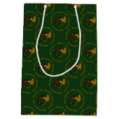Moyen Sac cadeau de Noël Horn-vert M (Dos)