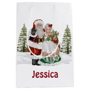 Moyen Sac cadeau de Noël monogramme