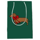 Moyen Sac cadeau de Noël rétro Dachshund (Devant)