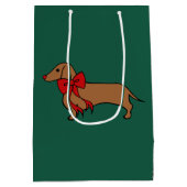 Moyen Sac cadeau de Noël rétro teckel (Dos)