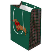 Moyen Sac cadeau de Noël rétro teckel (Dos Angle)