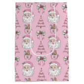 Moyen Sac cadeau de Noël rose (Dos)