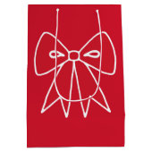 Moyen Sac cadeau de Noël Rouge Bow (Dos)