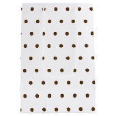 Moyen Sac cadeau de Noël Rouge Vert Pois (Dos)