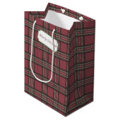 Moyen Sac cadeau de Noël Rustic Plaid (Devant Angle)