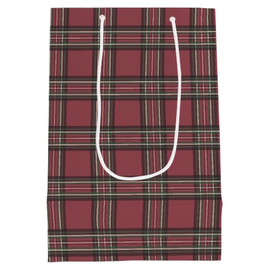 Moyen Sac cadeau de Noël Rustic Plaid (Dos)