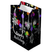 Moyen Sac cadeau de Noël Snowflakes Medium (Devant Angle)