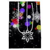 Moyen Sac cadeau de Noël Snowflakes Medium (Dos)