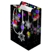 Moyen Sac cadeau de Noël Snowflakes Medium (Dos Angle)
