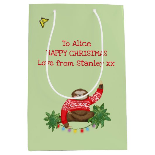 Moyen Sac cadeau de Noël Stanley Sloth (Devant)