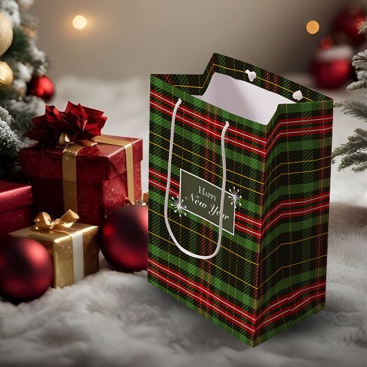 Moyen Sac cadeau de Noël vert rouge