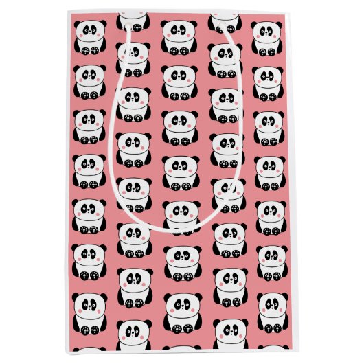 Moyen Sac cadeau de panda style kawaii (Devant)