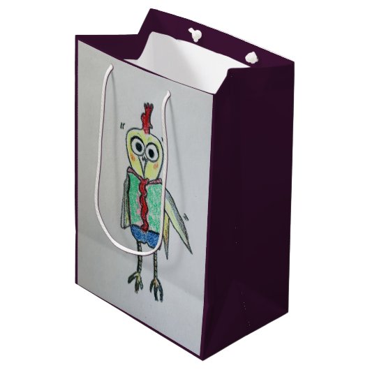Moyen Sac cadeau de poulet (Devant Angle)