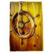 Moyen Sac cadeau de roue de direction de bateau (Devant)
