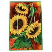 Moyen Sac Cadeau de Tournesols Beaux (Devant)