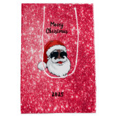 Moyen Sac cadeau de vacances 2025 Black Père Noël person (Dos)