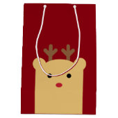 Moyen Sac cadeau de vacances Cute Peekaboo Reindeer (Dos)