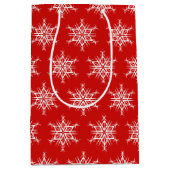 Moyen Sac cadeau de vacances-flocons de neige (Devant)