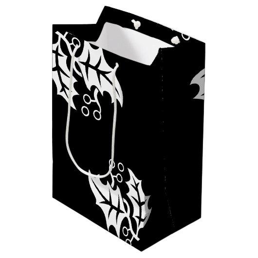 Moyen Sac cadeau de vacances Holly (Devant Angle)