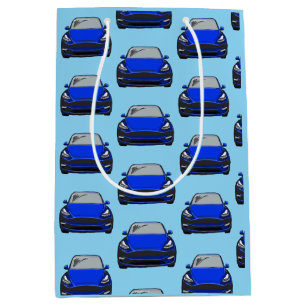 Moyen Sac cadeau de voiture VUS bleu électrique